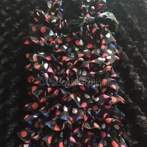 Black Polka Dot Satin Romper  RBLPD  Large 2T-3T  New